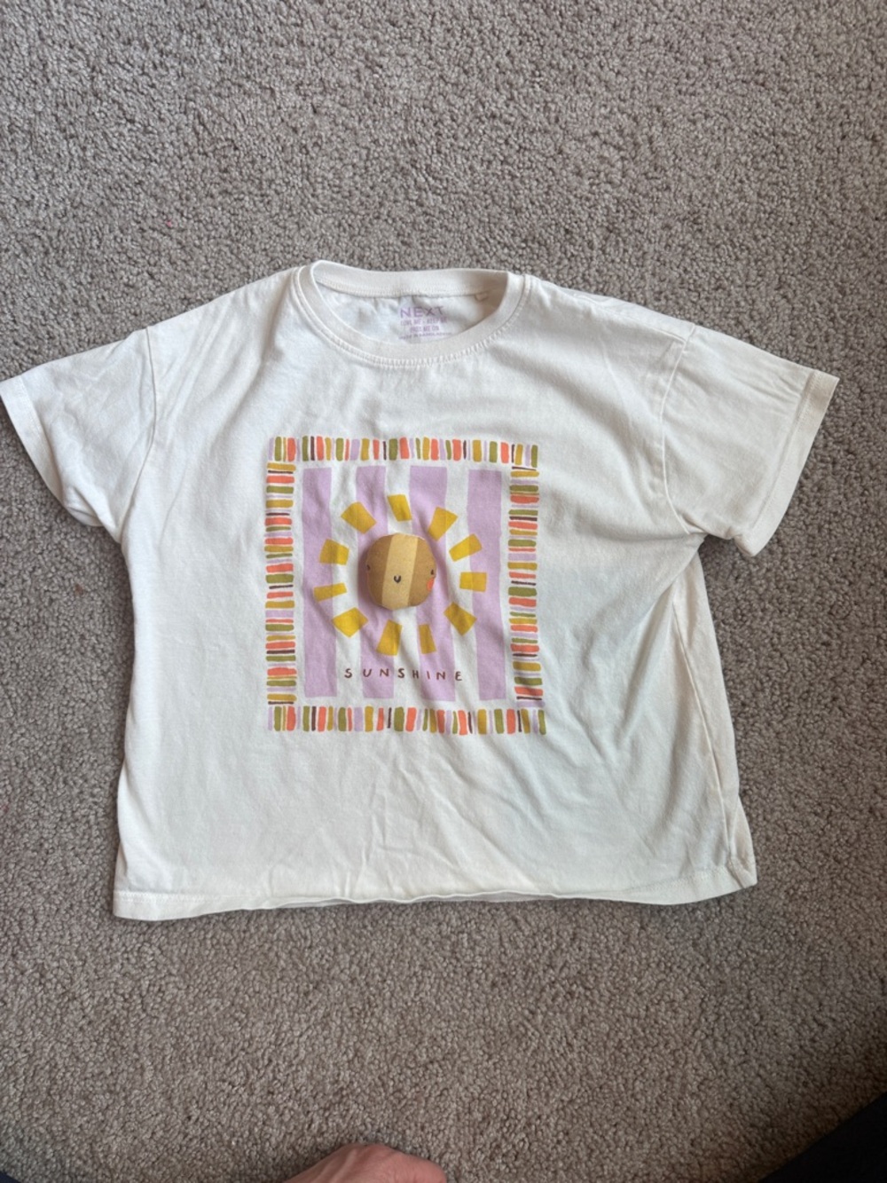 next White Tee with Sunshine Graphic